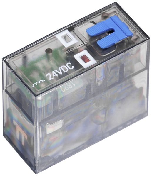 Relais WM CRI20024T 2CO AgNi 19.2…26.4VDC 8A/250VAC Prüftaste