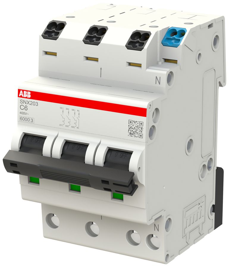 Leitungsschutzschalter ABB FlexLine 3LN 400V C 6A 6kA 3TE