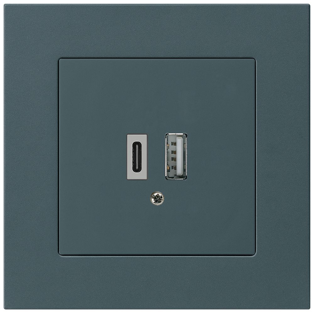 UP-USB-Ladesteckdose kallysto.trend 18W PD 1×Typ A+1×Typ C anthrazit