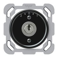 UP-Schwenktaster origin mit Zylinder 1P 2>0<1 10A 230V 77×77mm schwarz