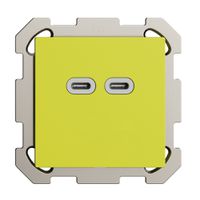 Prise ENC USB 18W 2×type C Feller EDIZIOdue FM 230V 3600mA lemon