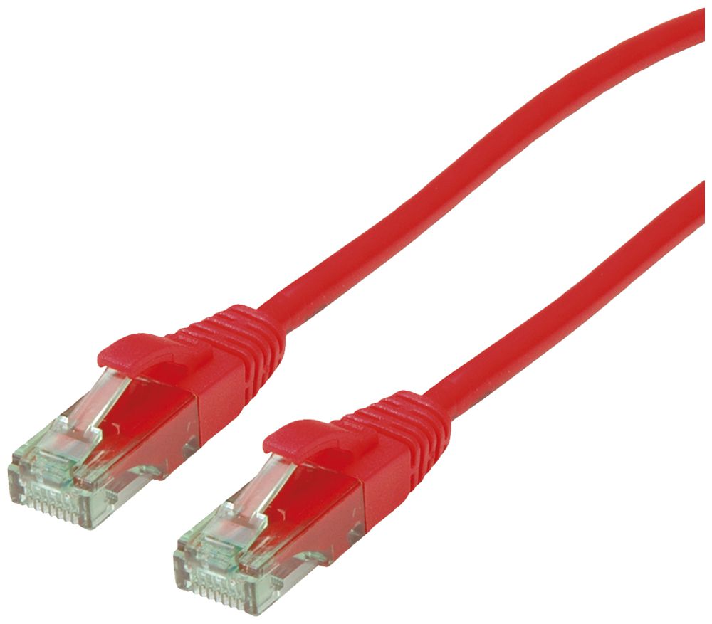 Patchkabel RJ45 ROLINE RM Kat.6A U/UTP AWG26 TPE rot 7m
