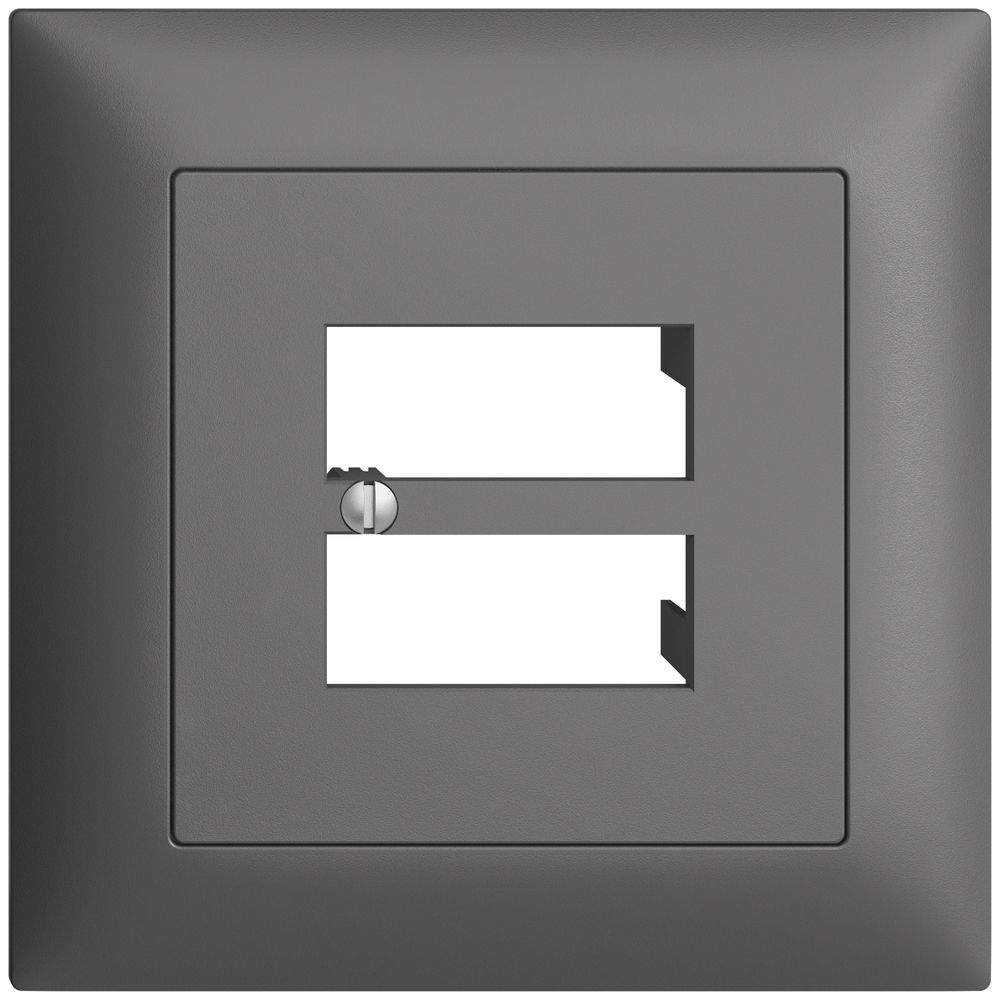UP-Frontset EDIZIOdue dunkelgrau 88×88mm 4×RJ45