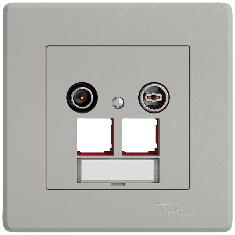 Prise multimédia ENC TV-R EDIZIO.liv SNAPFIX® EASYNET p.2×RJ45 S-One 15dB grc