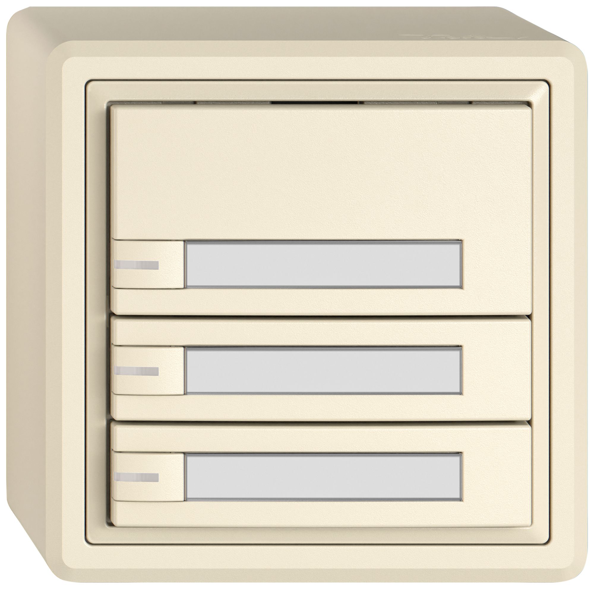 Pulsante universale AP EDIZIO.liv UNI SNAPFIX® 5…48V c.LED 3× com.1T targ.cr