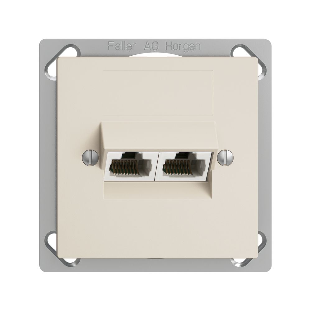 EB-Dose 2×RJ45/u 4P getr. EDIZIOdue crema, ITplus