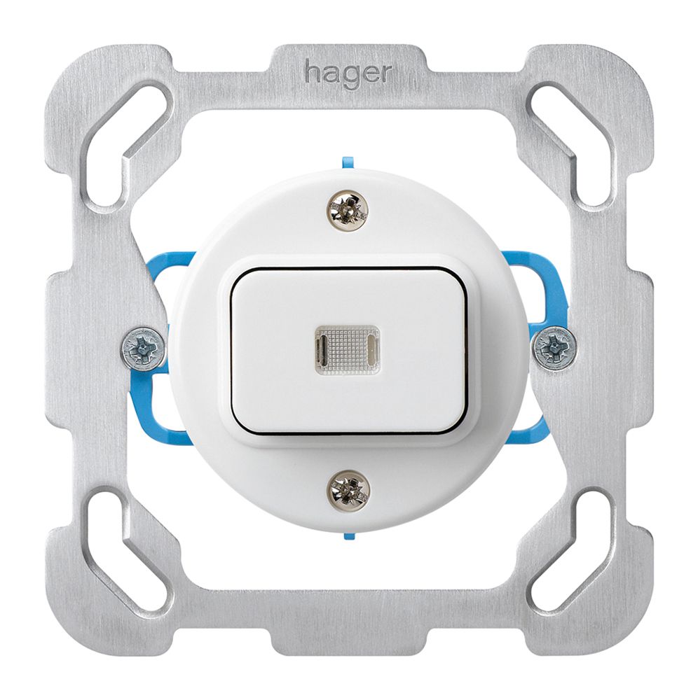 Einsatz zu UP-Leuchttaster basico W/1L mit Befestigungsplatte weiss