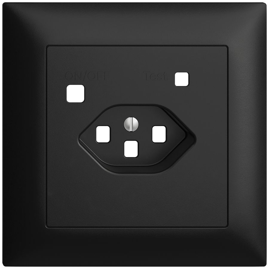 Frontset EDIZIOdue zu FI-Steckdose FMI, T23, schwarz