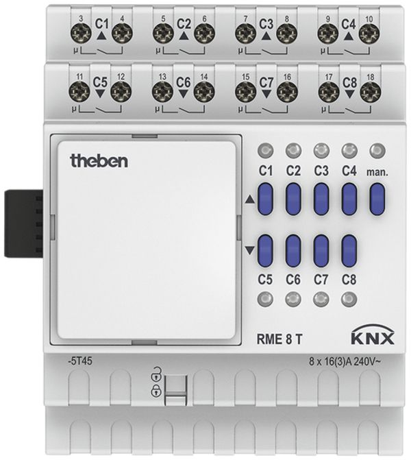 Attuatore-commutatore e di persiana AMD Theben RME 8 T KNX