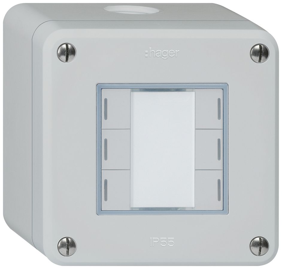 AP-Taster robusto Q KNX 6× RGB LED s/e-link hellgrau