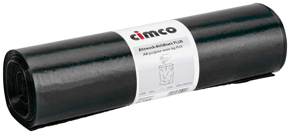Sacco per rifiuti Cimco PLUS 120l LDPE nero 0.07mm