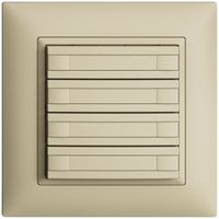Poussoir ENC KNX 4× EDIZIOdue vanille RGB sans LED avec insert papier