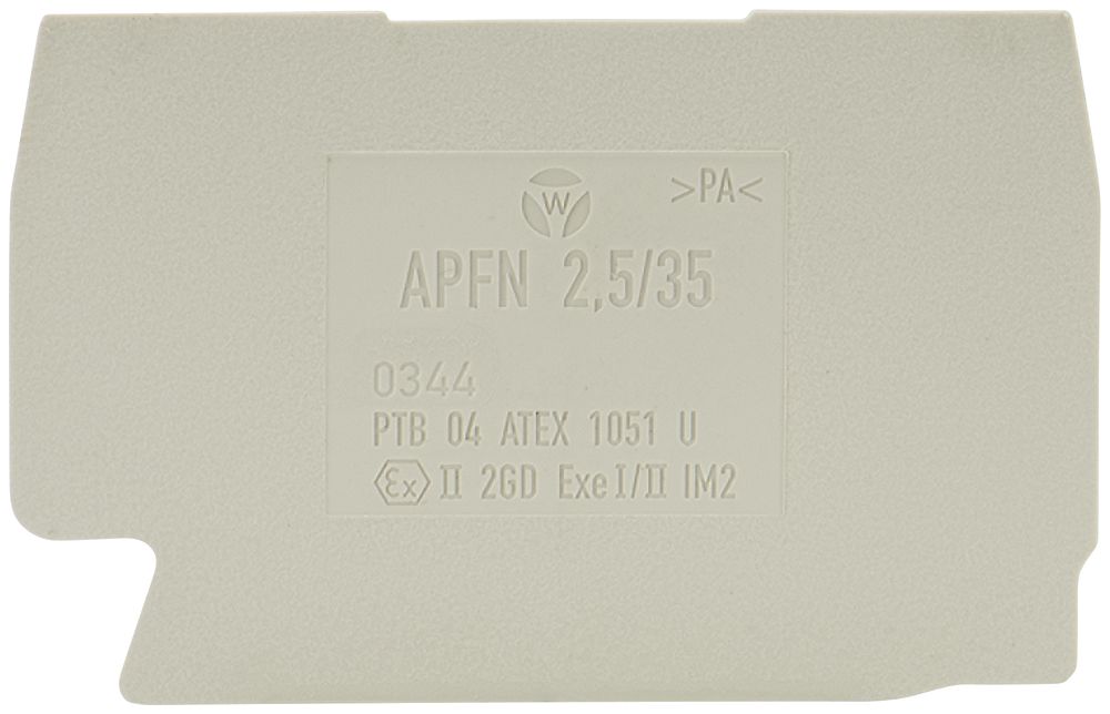 Paroi de fermeture Wieland APFN, pour bornes de jonction WKFN 2.5…, 47.1mm, gris