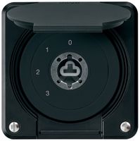 UP-Schlüsselschalter robusto IP55 Klappdeckel ohne Zylinder S5/1P schwarz Kombi