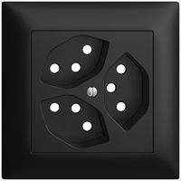 Frontset EDIZIOdue schwarz 88×88mm 3×T13