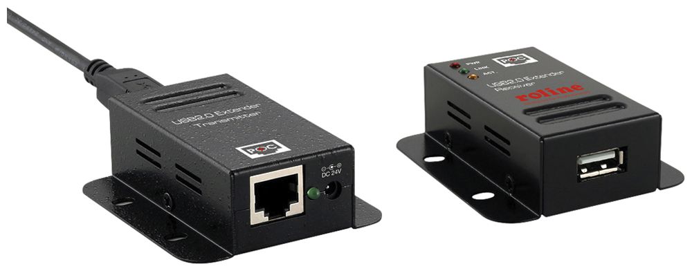 USB-Extender ROLINE USB-A → USB-B (USB 2.0) ≤480Mbit/s über TP Kat.5e/Kat.6 ≤50m