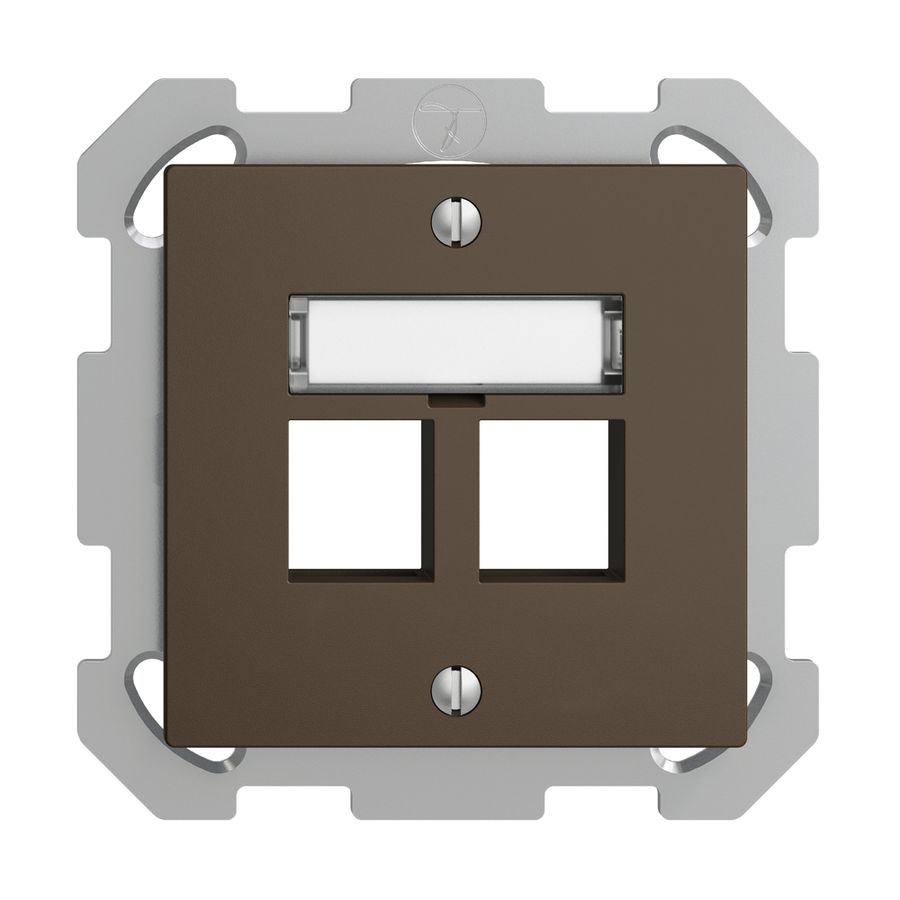 Kit de montage ENC EDIZIOdue FM, sortie droite, pour 2×Keystone, coffee