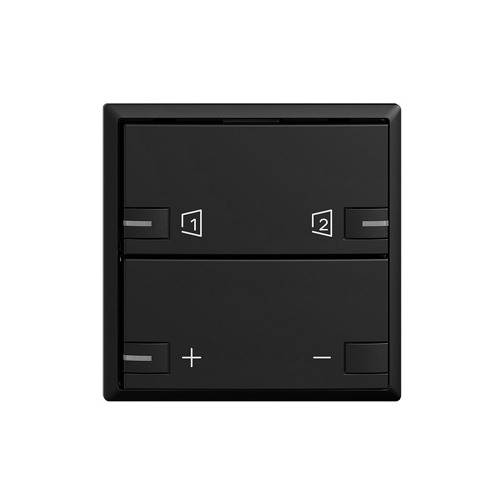 Frontplatte EDIZIOdue zeptrionAIR Dimmer S1/S2 mit LED schwarz