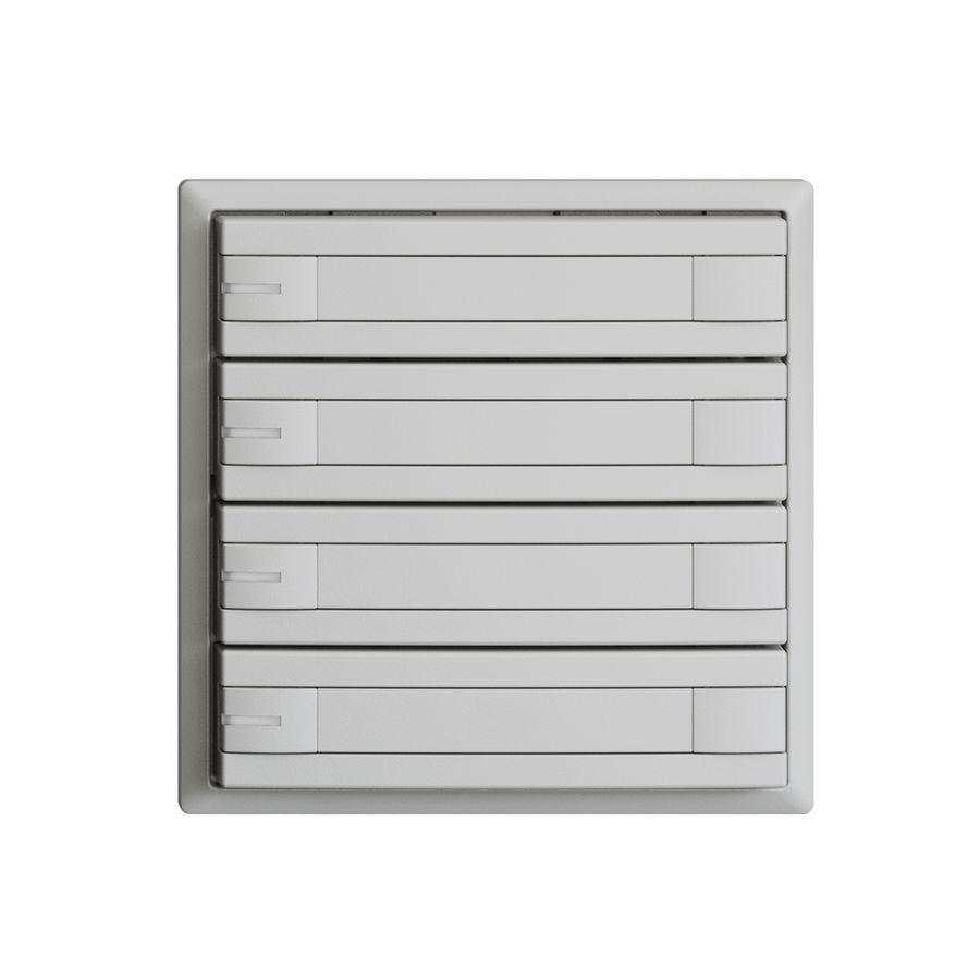 UP-Universaltaster 4×2T EDIZIOdue hellgrau, mit Papiereinlage + LED