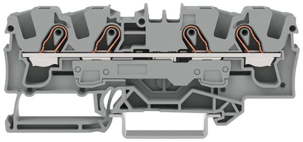 Borne de passage joignable WAGO TOPJOB S 6mm² 41A 800V Push-in 4×1 DIN35 gr
