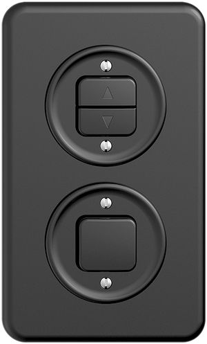 Combinazione INC STANDARDdue interr. per tappar.+3/1L nero