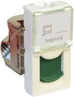 Prise de raccordement MOS 1×RJ45 Kat.6A UTP 1 module blanc protection vert