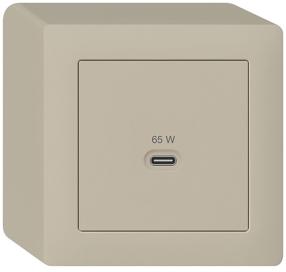 AP-USB-Ladesteckdose Hager kallysto Typ C 65W 3250mA beige