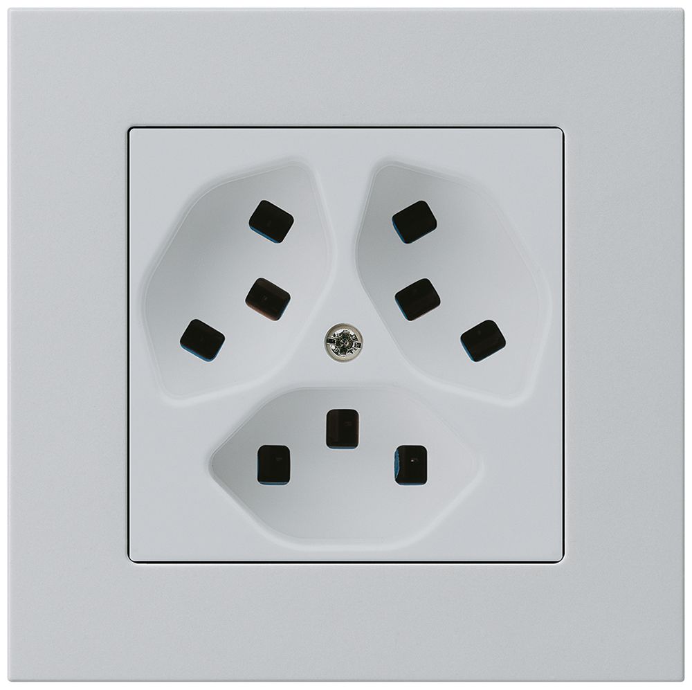 UP-Steckdose Hager kallysto.pro 3×T23 C lichtgrau