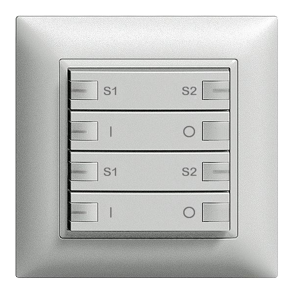 UP-Taster ZEP ON-OFF Szene 2K/4T mit LED EDIZIOdue silver