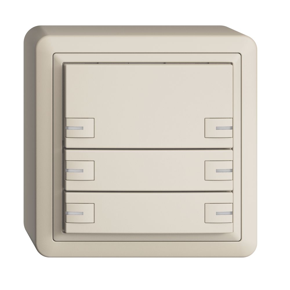 Poussoir KNX RGB AP EDUE, 250mW, a.LED RGB, 6×poussoir, comm.1×touche, crema