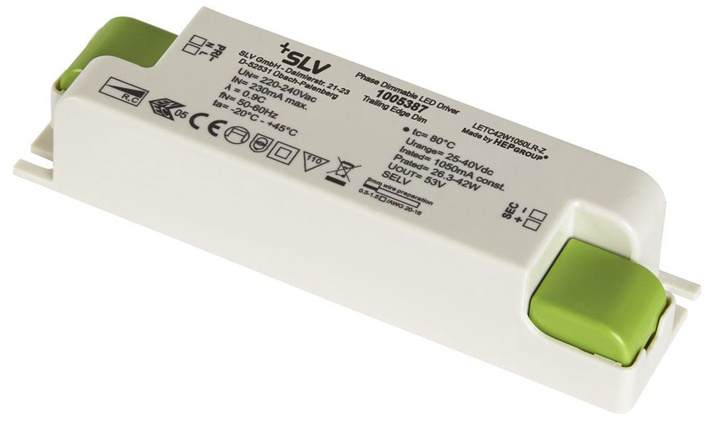 Convertisseur LED SLV LETC42W1050LR-Z, 42W 1050mA 25…40VDC, réglable R/C