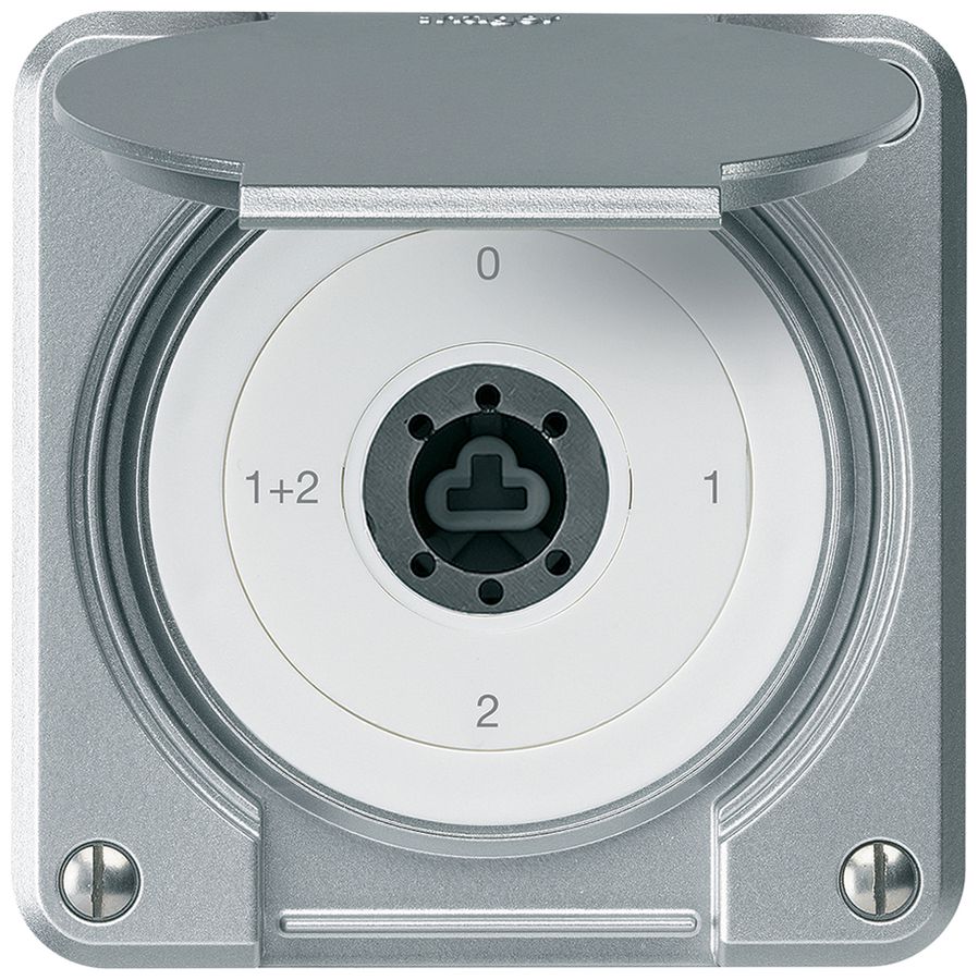 Interrupteur à clé ENC robusto IP55 avec clapet sans cylindre S1/1P aluminium