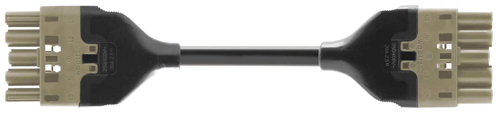 Verbindungsleitung Woertz 49345/C3 5×1.5mm² 400V 16A 10m gu Buchse-Stecker Cca