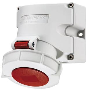 Prise AP CEE 32A 5P 6h 400V rouge IP67 Mennekes HW/VN