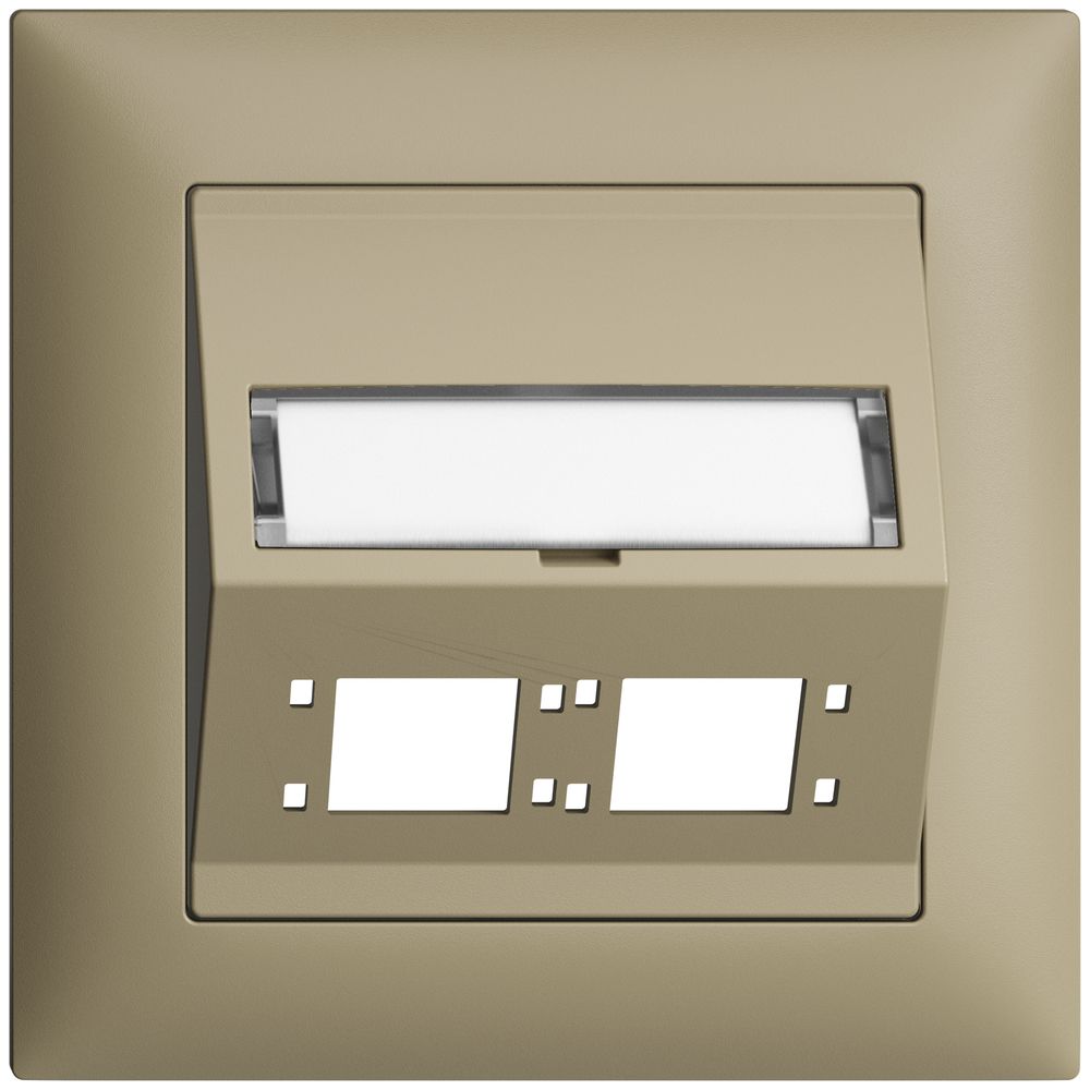 Kit montage ENC EDIZIOdue FMI sortie oblique 2×R&M cat.6A/LC spécial, sand