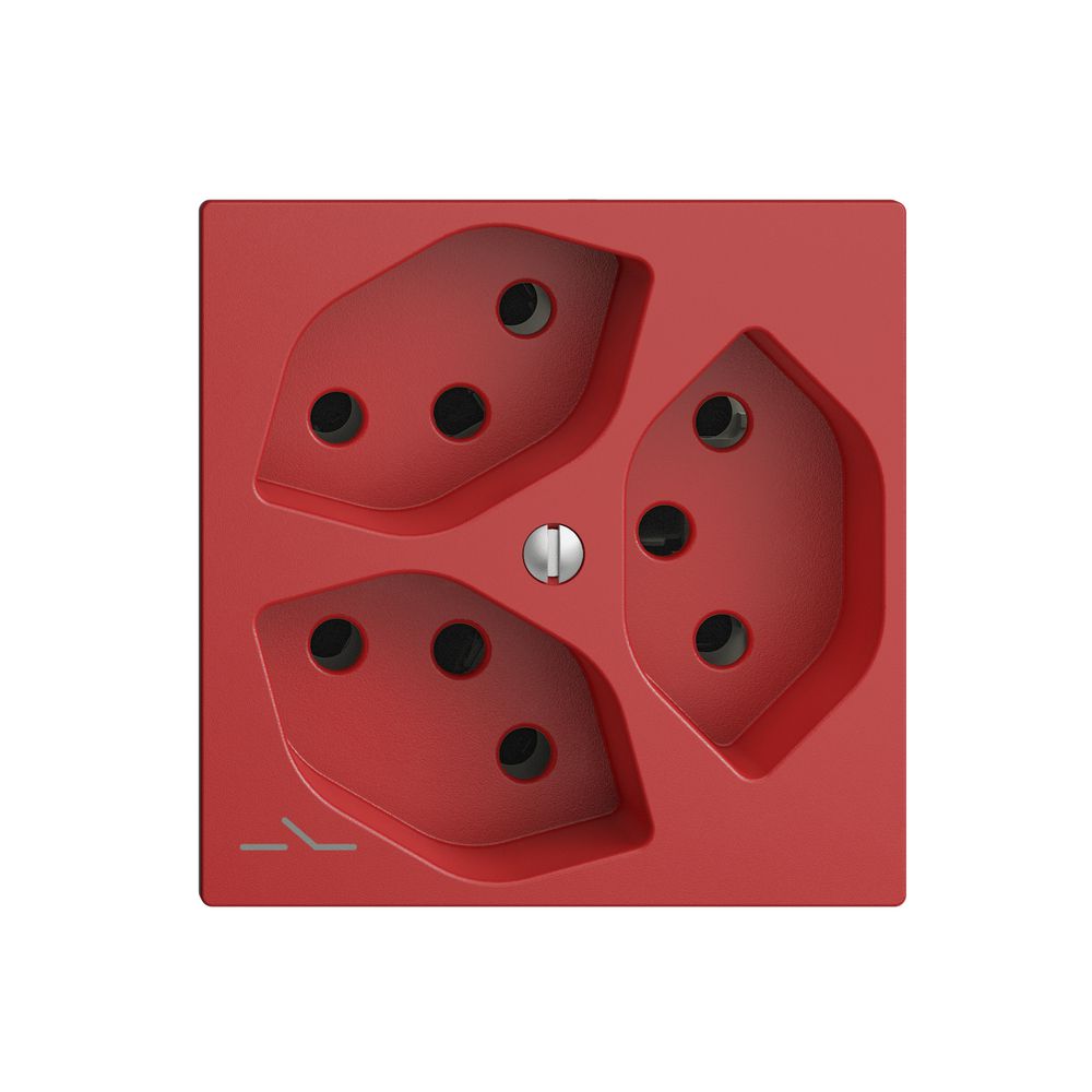 UP-Steckdose 3×T13 1×S EDIZIOdue berry