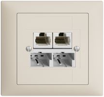 EB-Dose SOHO 2×TT/2×RJ45/u crema getr.ITplus EDIZIOdue