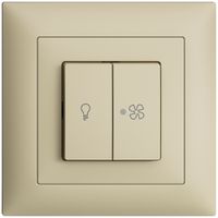 Interruttore INC per luce e ventilaz. EDIZIOdue vanille, LED giallo