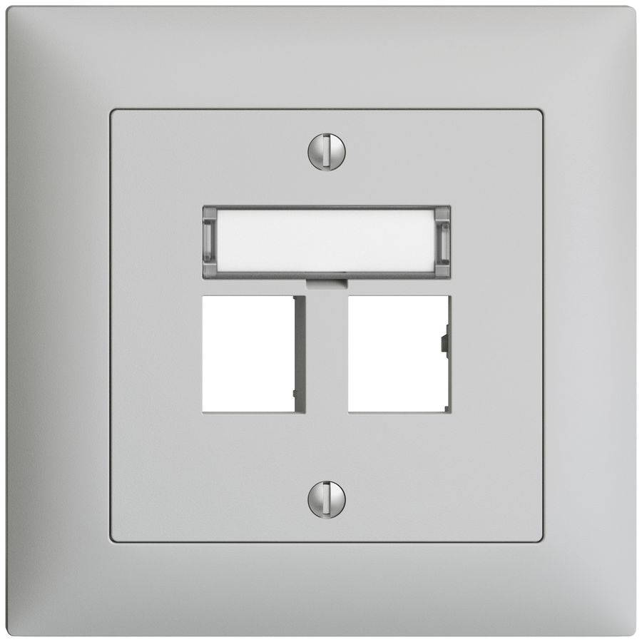 UP-Montageset EDIZIOdue Geradeauslass, für 2×RJ45 freenet, hellgrau