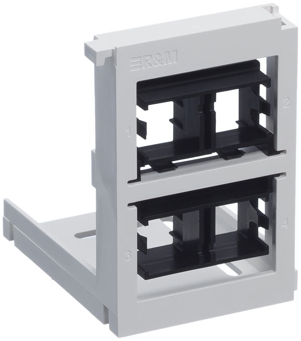 Einbaukit R&M HWSmodular, für 4×RJ45 C6A EL, weiss