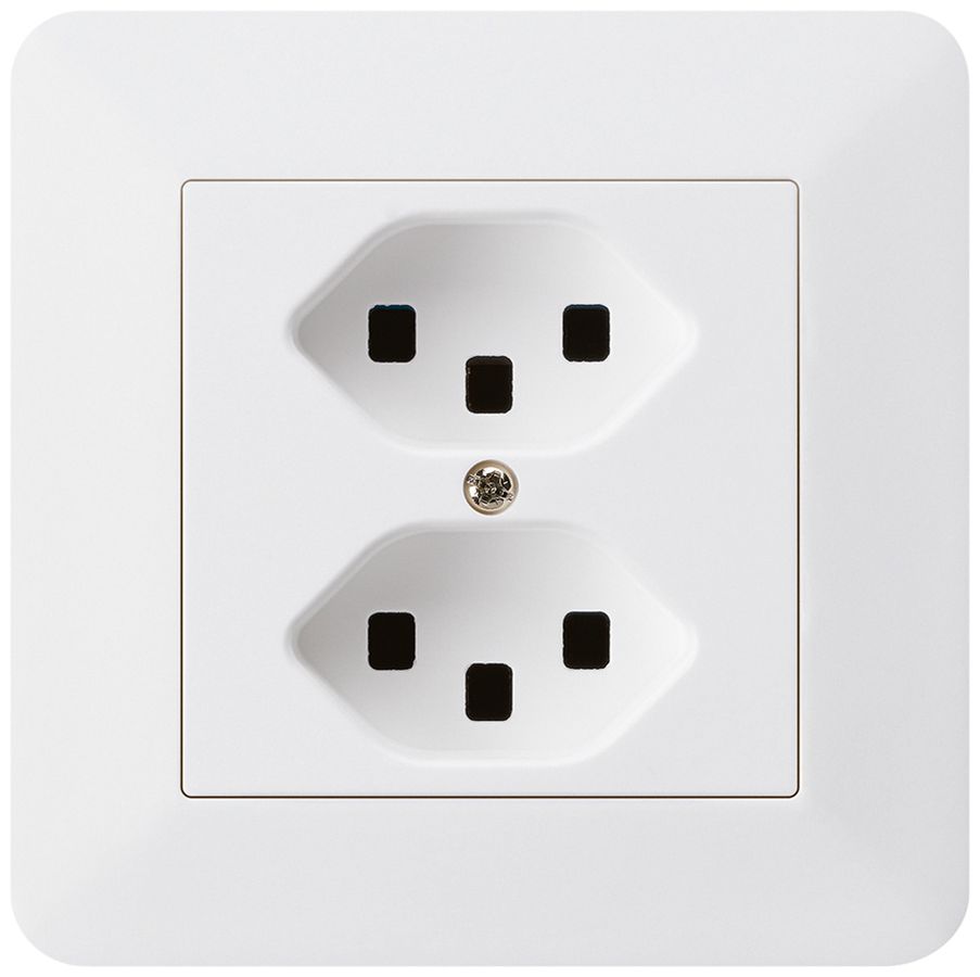 Prise ENC kallysto.trend 2×T23 blanc avec bornes enfichables