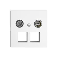 Multimediadose 11dB Edue F, Enddose/Durchgangsdose, f.2×RJ45 Keystone, weiss