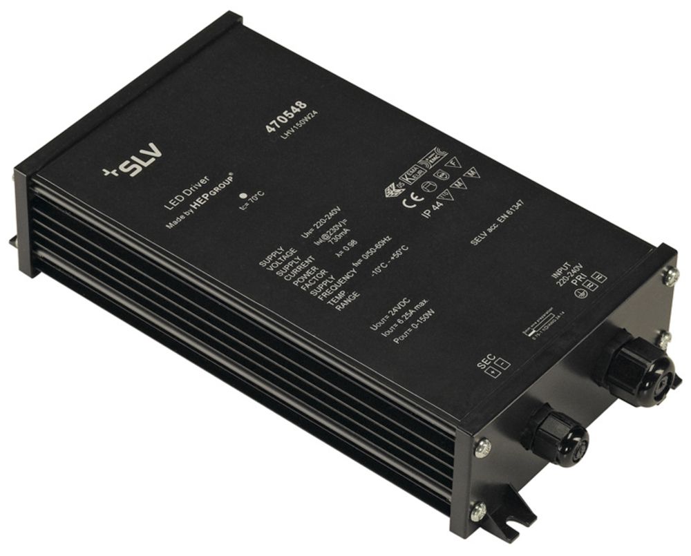 LED-Konverter SLV 150W, 24V mit Kabelverschraubung IP44