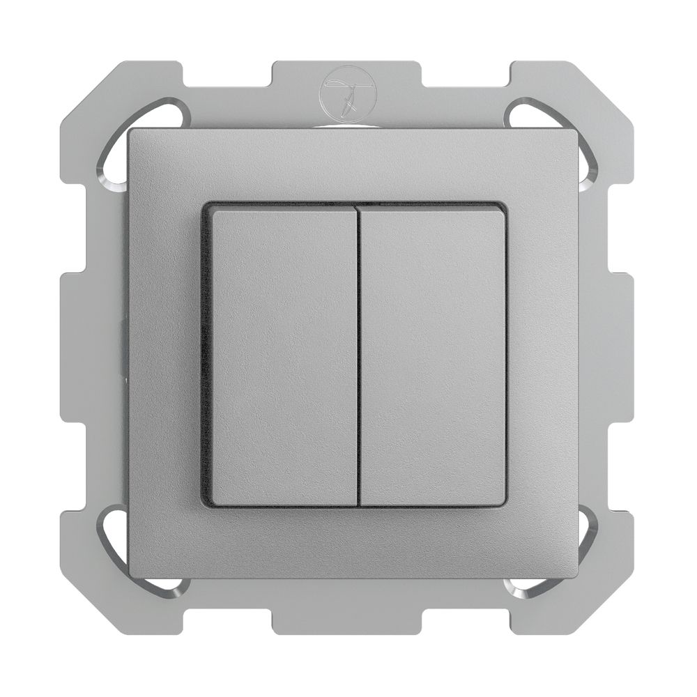 UP-Taster EDIZIOdue 2×A-R/1P silver