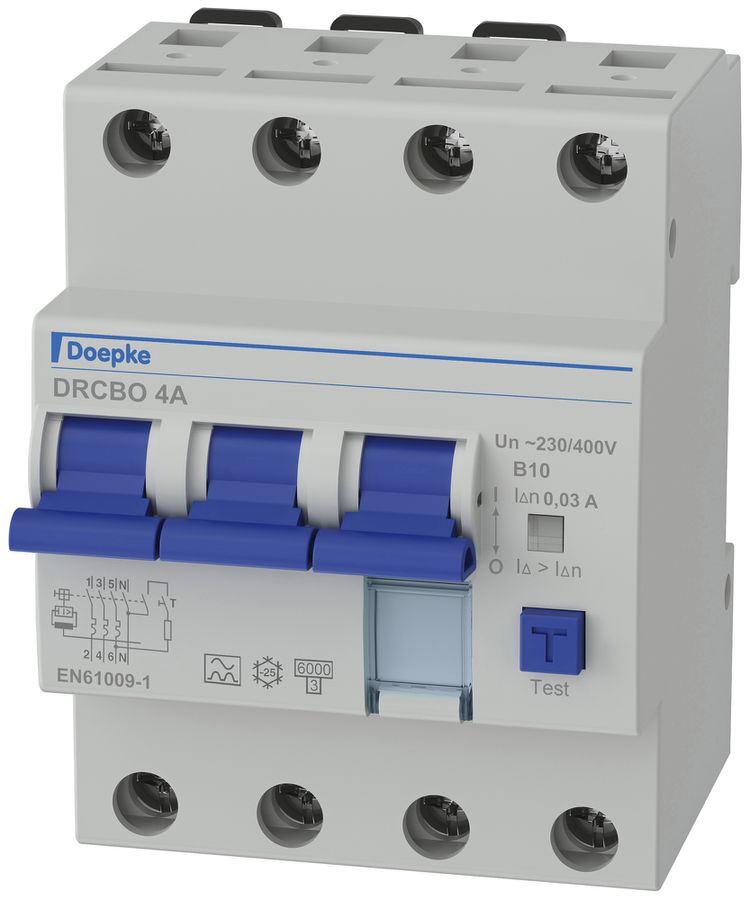 Disjoncteur différentiel Doepke DRCBO 4 3LN 10A B 30mA type A