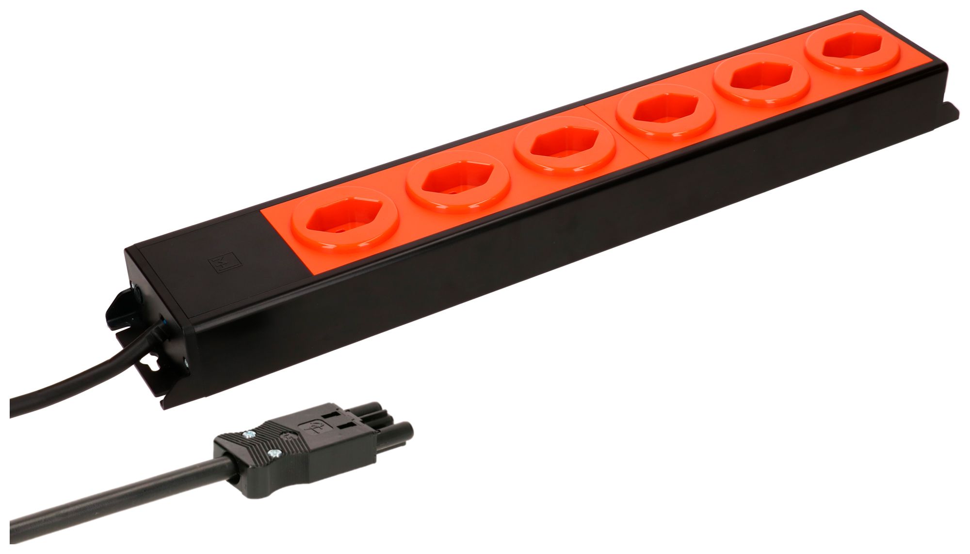Prise multiple MH POWER LINE 10A 6×T13 3m noir/orange