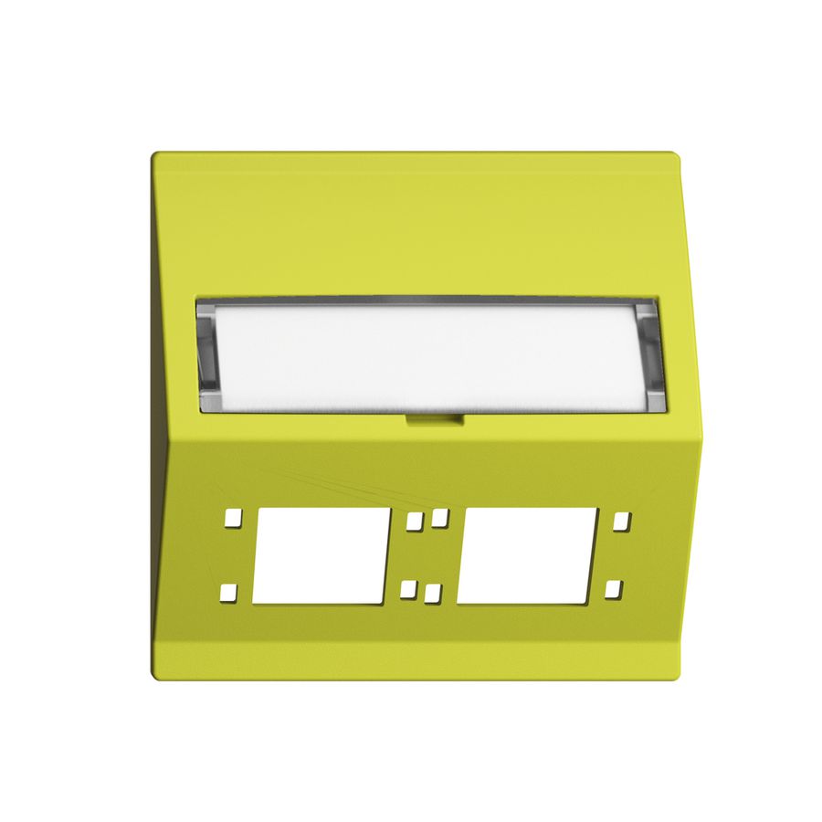 Kit montaggio INS EDIZIOdue F uscita obliqua 2×R&M cat.6A/LC speciale, lemon