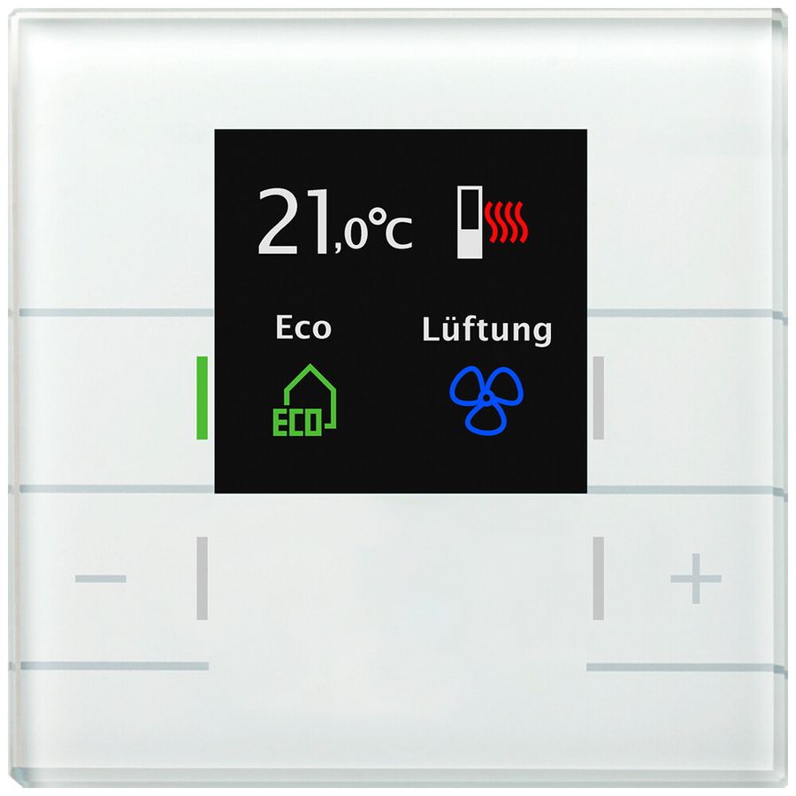 Termostato ambiente KNX INC MDT SCN-RTRGW.02 display LED vetro bianco