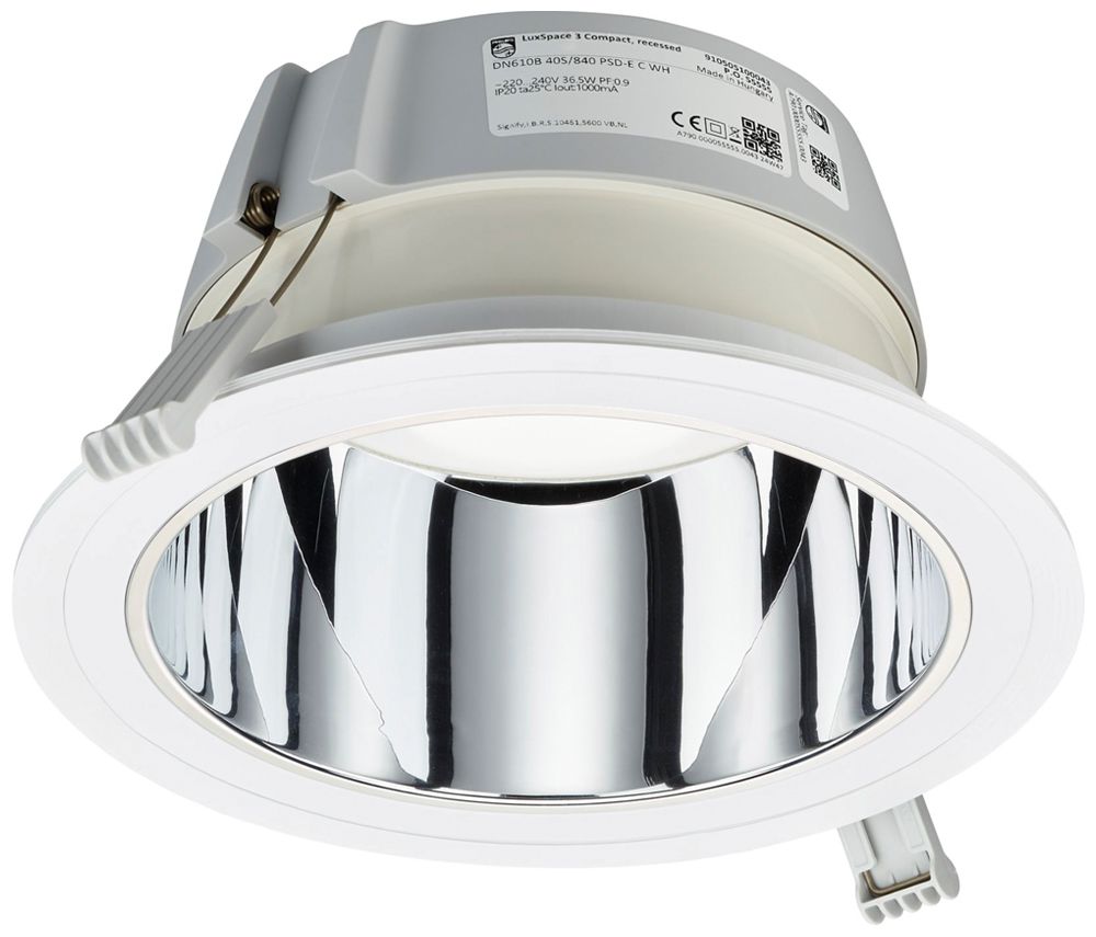Downlight LED Philips LuxSpace Compact C RAD225 10.8W 2000lm 840 WB Ø214mm blanc