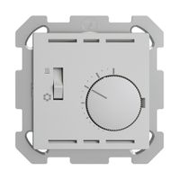 Termostato ENC EDIZIOdue, c.interruttore, prof.34mm, 77×77mm, grigio chiaro